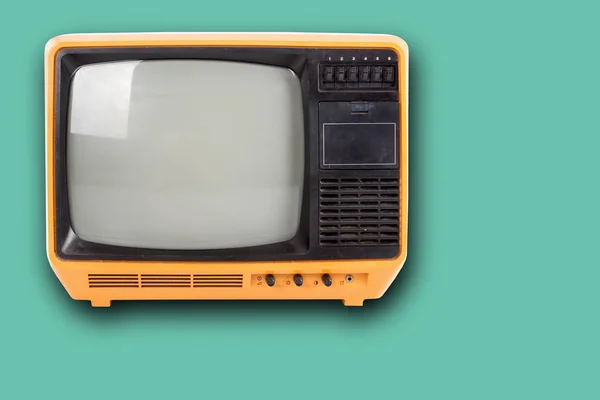 Alter Retro Fernseher Isoliert Vor Hellem Hintergrund — Stockfoto