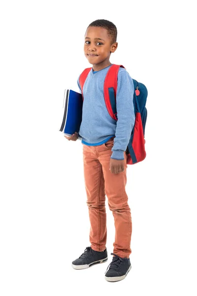 Młody Chłopak Pozowanie Gotowy Wrócić Szkoły — Zdjęcie stockowe