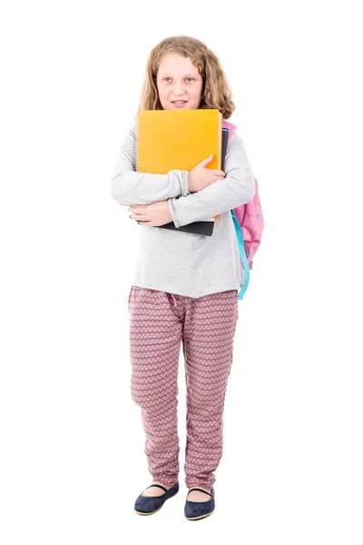 Joven Estudiante Posando Aislada Blanco — Foto de Stock