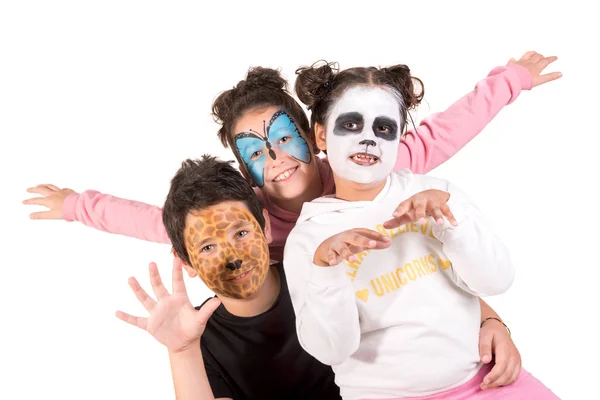 Kids with face-paint — Stock Photo, Image