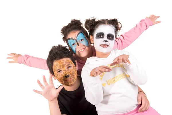 Niños con pintura facial — Foto de Stock