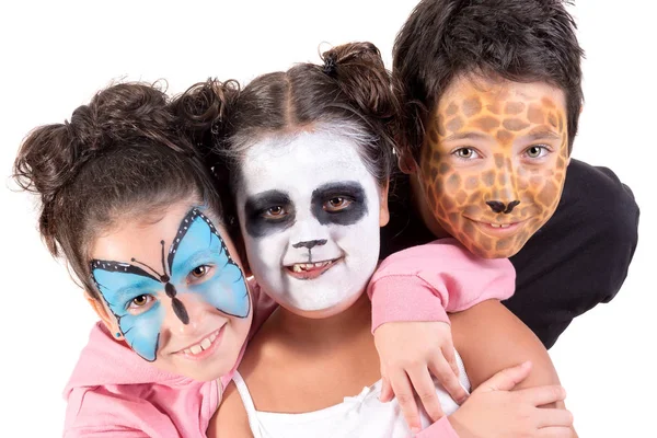 Niños con pintura facial —  Fotos de Stock