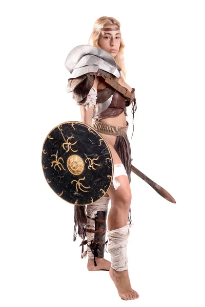 Gladiatorin / Kriegerin des Altertums — Stockfoto