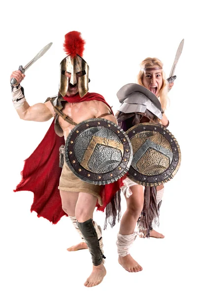 Gladiator / uraltes Kriegerpaar — Stockfoto