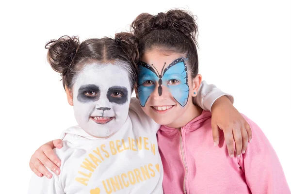 Ragazze con la pittura facciale — Foto Stock