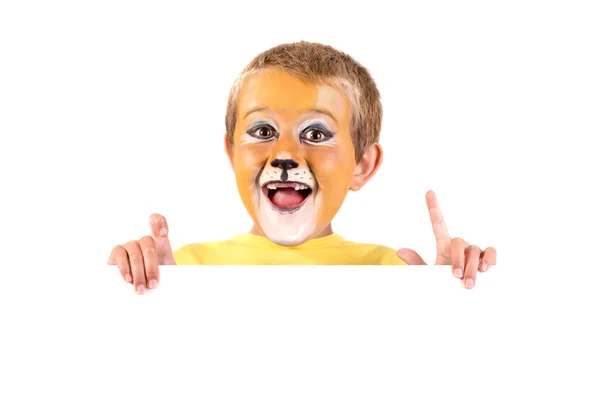 Niño con la cara de pintura — Foto de Stock