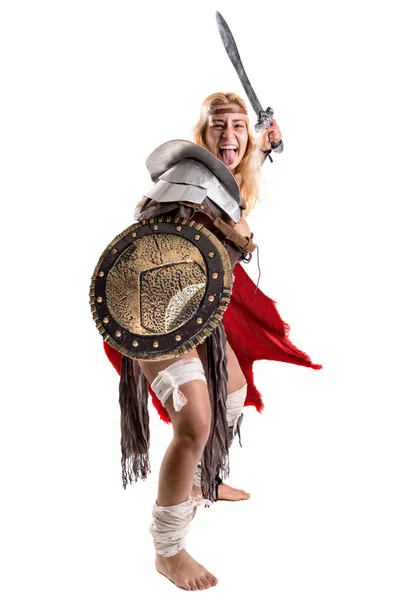 Gladiatorin / Kriegerin des Altertums — Stockfoto