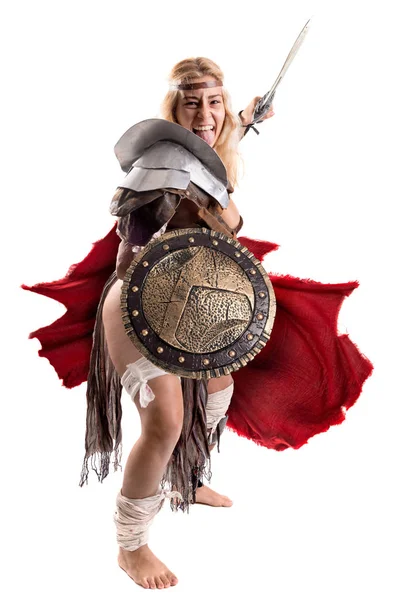 Woman wojownik starożytnej gladiator — Zdjęcie stockowe