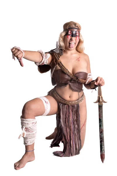 Woman wojownik starożytnej gladiator — Zdjęcie stockowe