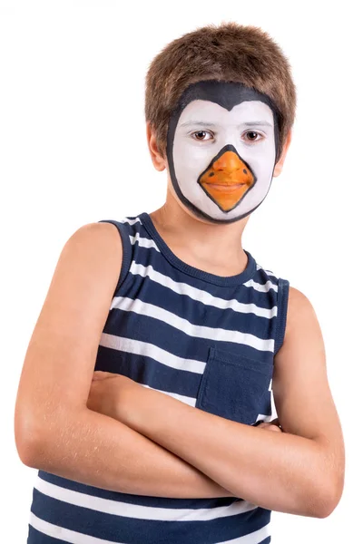 Rapaz com pintura facial — Fotografia de Stock