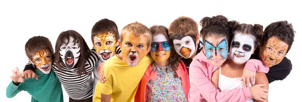 Bambini con la pittura facciale — Foto Stock