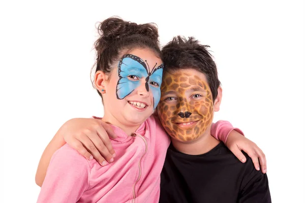 Crianças com pintura facial — Fotografia de Stock
