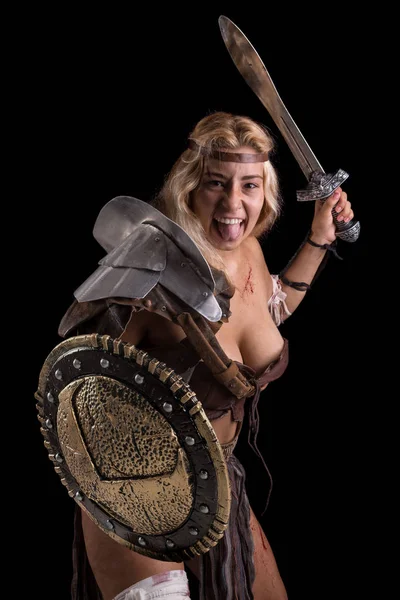 Woman gladiator/Ancient warrior — Stock Photo, Image