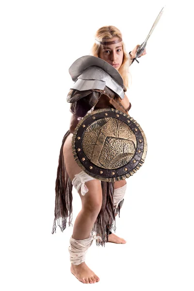 Woman wojownik starożytnej gladiator — Zdjęcie stockowe