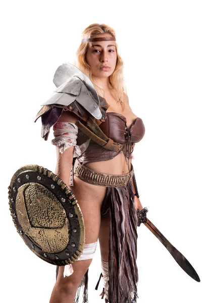 Woman gladiator/Ancient warrior — Stock Photo, Image