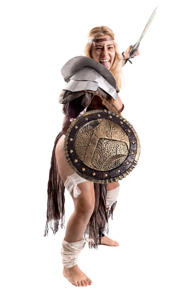 Gladiatorin / Kriegerin des Altertums — Stockfoto