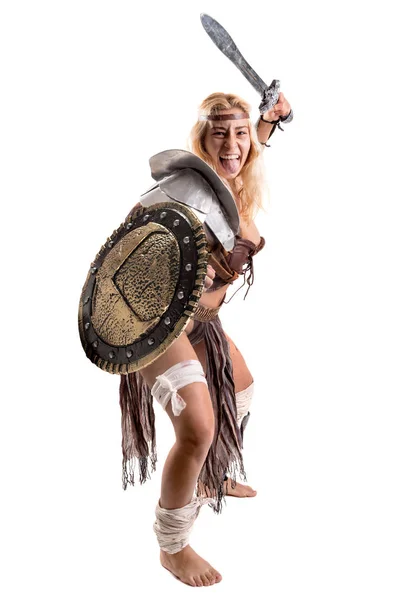 Gladiatorin / Kriegerin des Altertums — Stockfoto