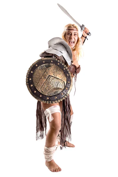 Γυναίκα πολεμιστής μονομάχος/αρχαία — Φωτογραφία Αρχείου