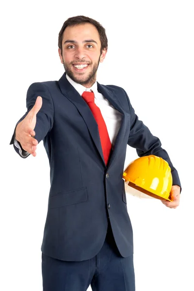 Engineer Helmet Isolated White Background — Stock Photo, Image