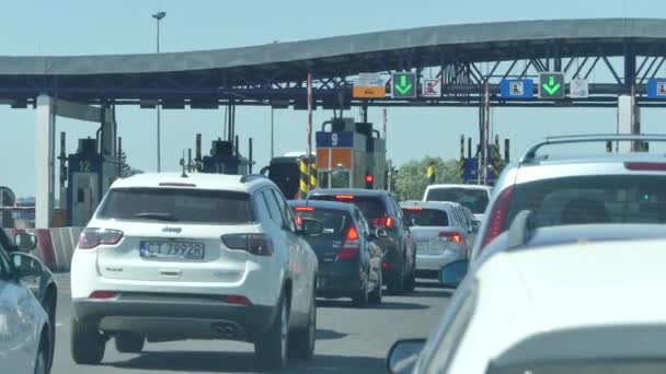 Cracovia Polonia Mayo 2018 Coches Una Autopista Peaje Entre Cracovia — Vídeos de Stock