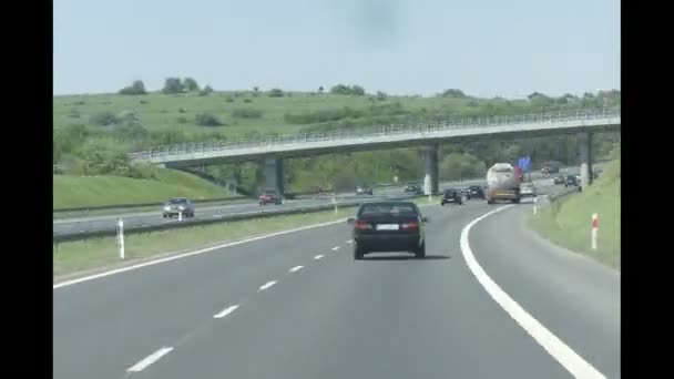 Krakow Polen Maj 2018 Bilar Kör Längs Motorvägen Nära Prag — Stockvideo