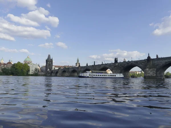 Praga República Checa Mayo 2018 Vista Del Río Moldava Puente —  Fotos de Stock