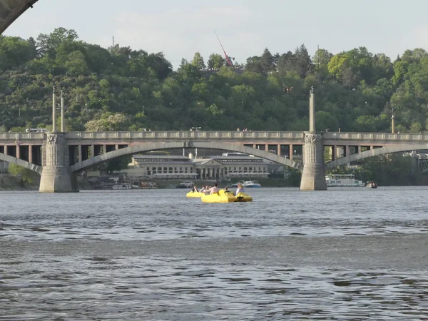 Praga Repubblica Ceca Maggio 2018 Veduta Del Fiume Moldava Ponte — Foto Stock