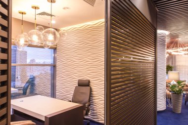 İç modern bir ofis. Şirket ofis mobilya.