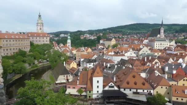 Cesky Krumlov Çek Cumhuriyeti Mayıs 2018 Şehrin Tarihi Binaların Bir — Stok video