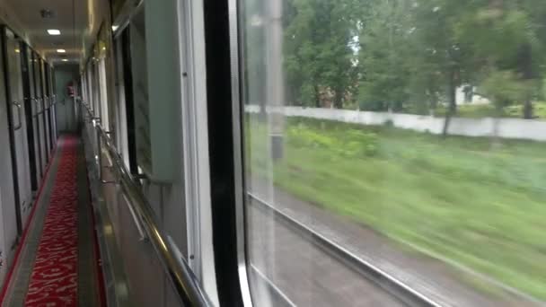 Comboios Interurbanos Carro Compartimento Trem — Vídeo de Stock