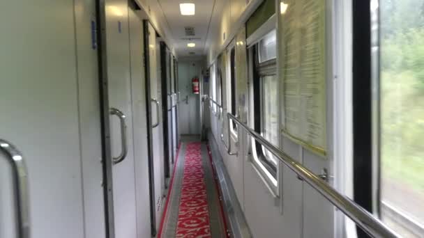Comboios Interurbanos Carro Compartimento Trem — Vídeo de Stock