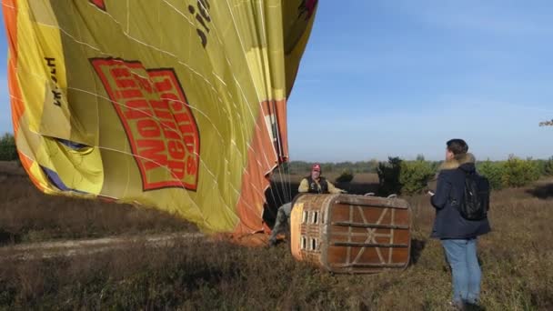 Kiev Region Makarov Ukrayna Ekim 2018 Pilotlar Balon Balon Katlayın — Stok video