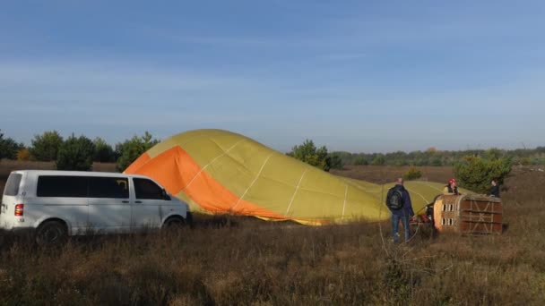 Région Kiev Makarov Ukraine Octobre 2018 Les Pilotes Ballon Replient — Video