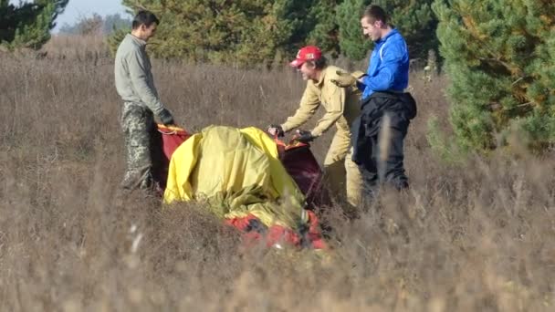 Kiev Region Makarov Ukraina Oktober 2018 Piloter Ballongen Vik Ballongen — Stockvideo