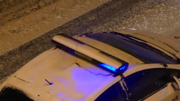 Блакитні Вогні Поліцейської Машини Спеціальні Сигнали Спалахів Спеціального Автомобіля Сині — стокове відео