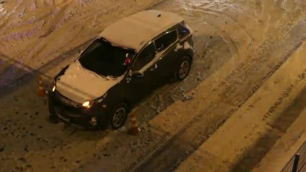 Luces Azules Coche Policía Señales Especiales Parpadeantes Coche Especial Las — Vídeo de stock