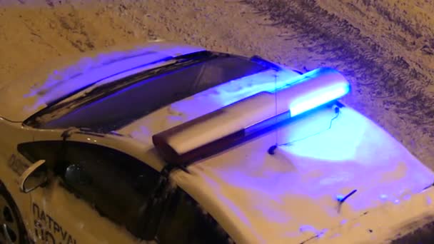 Luces Azules Coche Policía Señales Especiales Parpadeantes Coche Especial Las — Vídeo de stock