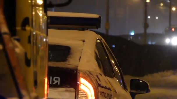 Blåljus Polisbil Särskilda Signaler Blinkers Speciell Bil Den Blå Lampan — Stockvideo