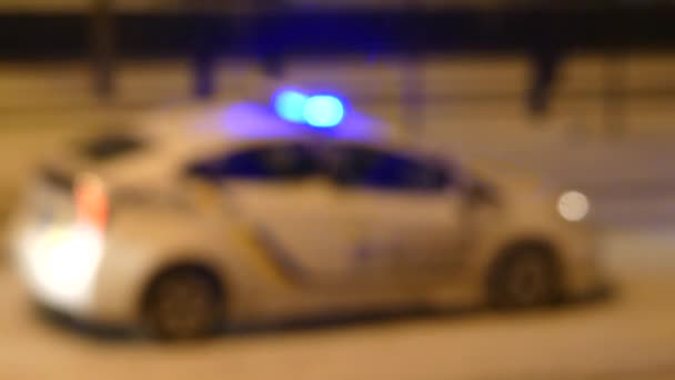 Blaulicht Eines Polizeiautos Sondersignale Blinken Eines Speziellen Autos Das Blaulicht — Stockvideo