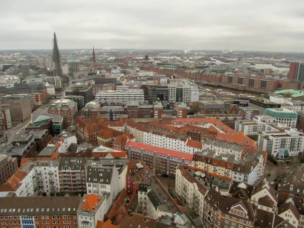 Hamburg Tyskland Februari 2015 Över Staden Från Höjd Fastigheter Staden — Stockfoto