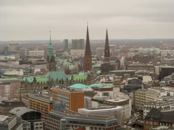 Гамбург Германия Февраль 2015 Вид Город Высоты Недвижимость Города Сверху — стоковое фото