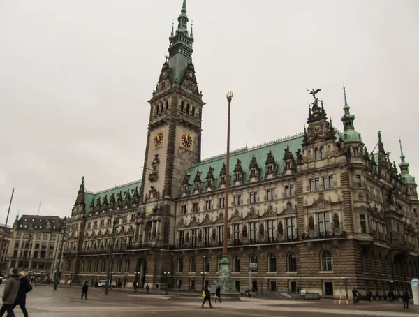 Hamburgo Alemanha Fevereiro 2015 Vista Hamburgo Rathaus — Fotografia de Stock