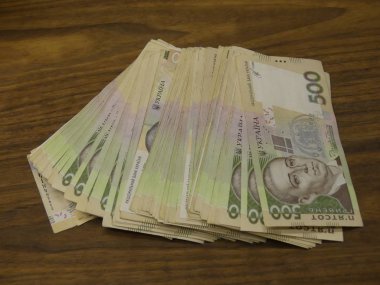Ukraynalı para paketi. Ukrayna Grivnası para. Mon yığını