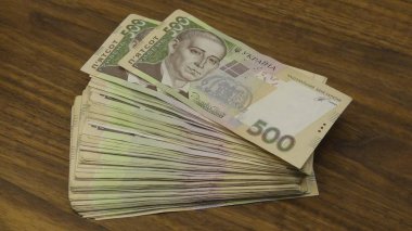 Ukraynalı para paketi. Ukrayna Grivnası para. Mon yığını