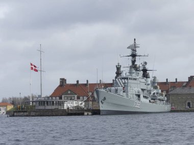 Kopenhag, Danimarka - Mart 2019: Müzenin görünümü. Savaş shi