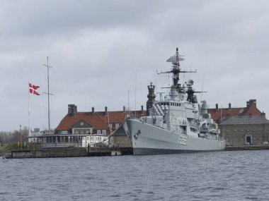 Kopenhag, Danimarka - Mart 2019: Müzenin görünümü. Savaş shi