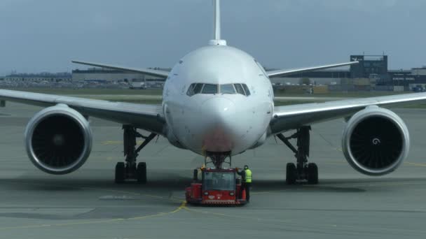 Kopenhagen Denemarken Maart 2019 Het Vliegtuig Landt Kastrup Airport Werk — Stockvideo