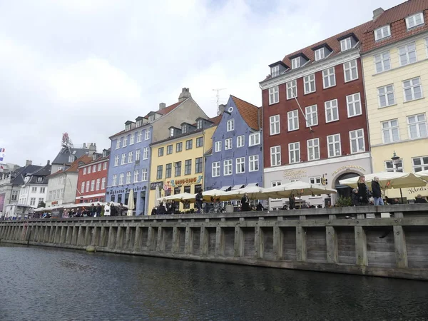 Copenhague Danemark Mars 2019 Vue Nyhavn Bateaux Debout Sur Jetée — Photo