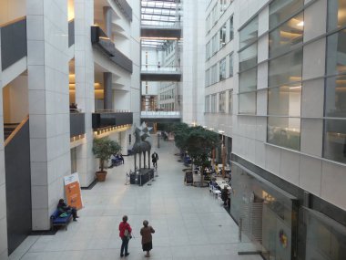 Brüksel, Belçika-Mayıs 2019: AB binaları kompleksi