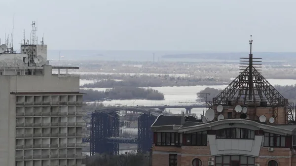 Θέα στην ιδιοκτησία της πόλης. Κτηματομεσιτική πόλη. Θέα στο Κίεβο Ukrain — Φωτογραφία Αρχείου